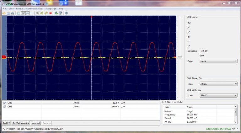 Analog Meter oscilloscope trace